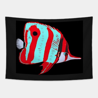 Red Banded Butterfly Fish Tapestry