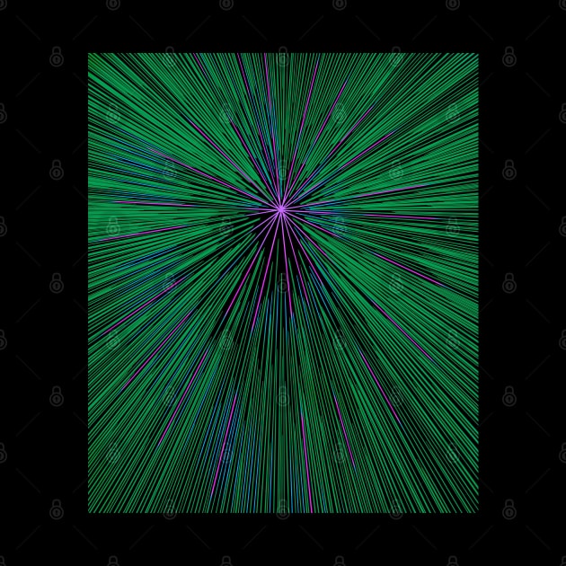 A colorful hyperdrive explosion - green with purple highlights version by DaveDanchuk