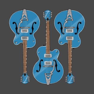 Triple Sky Blue Guitar T-Shirt