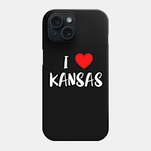 USA Proud American State Home Roots Gift - I Love Kansas Phone Case