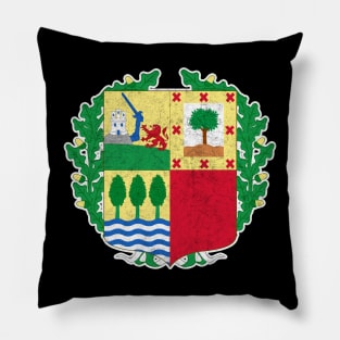 The Basque Country ///// Retro Flag Vintage Look Design Pillow