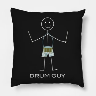 Funny Mens Snare Drum Design Pillow