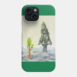 Conversation between a green tree and a stone tree Phone Case