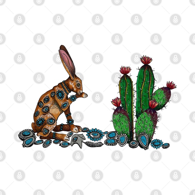 Wild hare with cactus by Every-wen