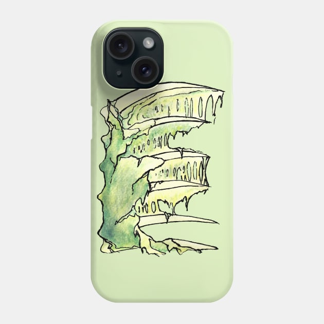 Dramabite Zombie E Letter Initial Typography Text Character Statement Phone Case by dramabite