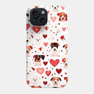 valentines day gifts hearts and dogs pattern gift ideas Phone Case