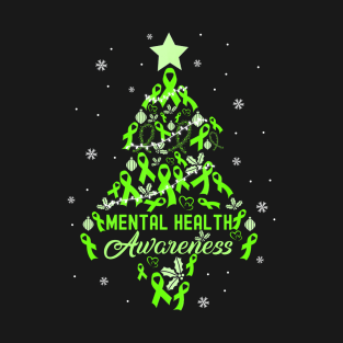 Christmas Tree Mental Health Awareness T-Shirt