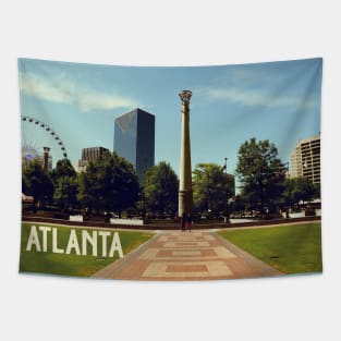 Cool photography of Atlanta Georgia skyline blue sky USA city break Tapestry