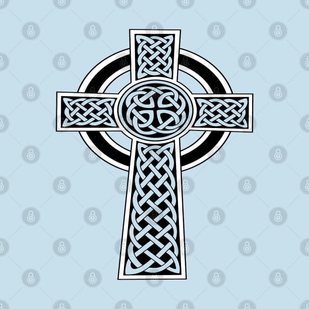 Ornamental Celtic High Cross Decorative Knotwork Black and White by taiche