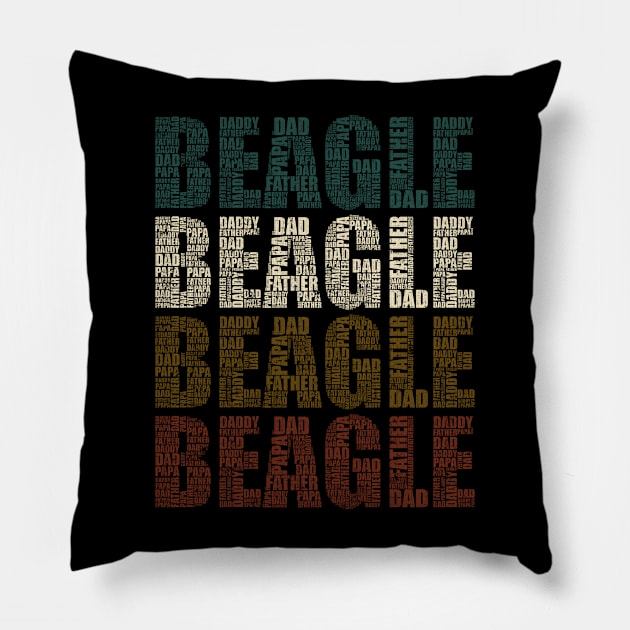 Beagle Dad - Funny Dog Lovers Gift For Papa Pillow by DnB