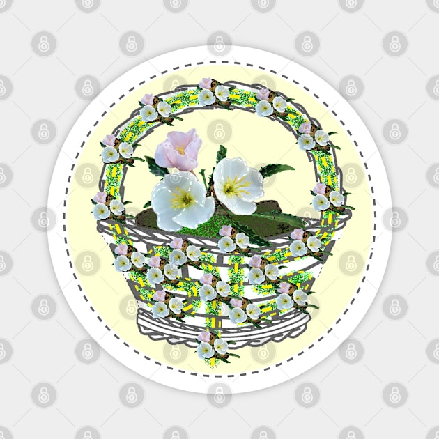 Abound in Hope Flower Basket (Playful Art) Magnet by Bill Ressl at Center To Awaken Kindness