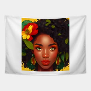 Black Queen History Month Afro American Pride T-Shirt Tapestry