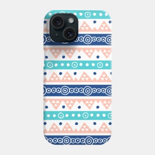 Tribal Coral Blue Teal Hand Drawn Phone Case