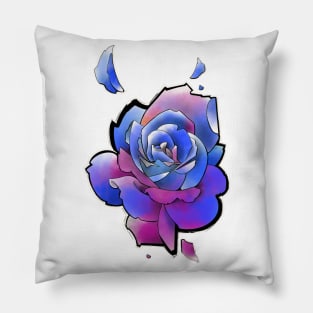 blue and purple rose Pillow