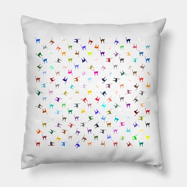 Color Cat Pattern Pillow by Pixel4Art