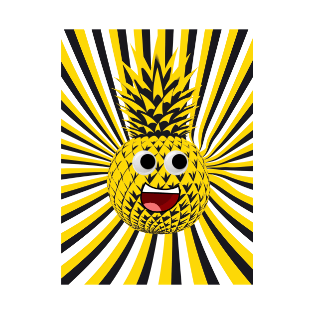 Funny Pineapple Cartoon Character by MutedTees