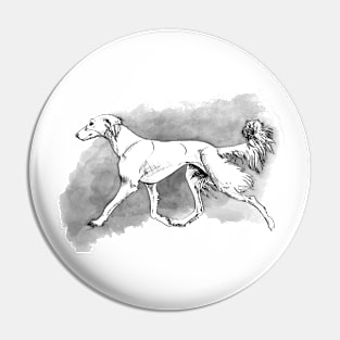 Saluki Trot Dog Art Pin