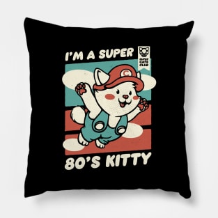 Vintage Kitty Video Game 80s by Tobe Fonseca Pillow