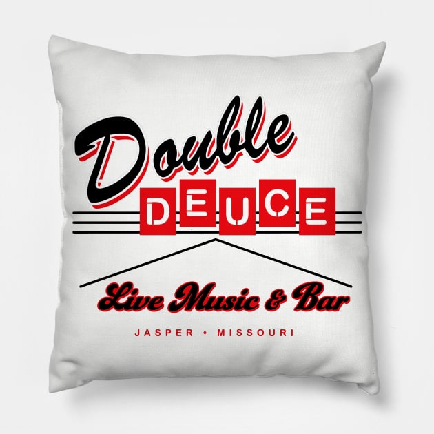 Double Deuce Roadhouse Sign Lts Pillow by Alema Art