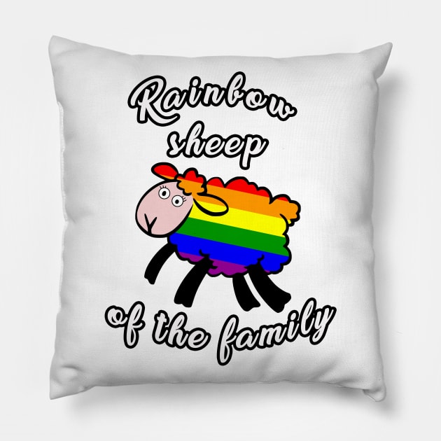 Rainbow Sheep Pillow by valentinahramov