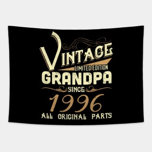 Vintage Grandpa Since 1996 Funny Man Myth Legend Daddy Tapestry