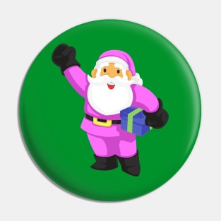 Retro Vintage Pink Santa Claus Pin