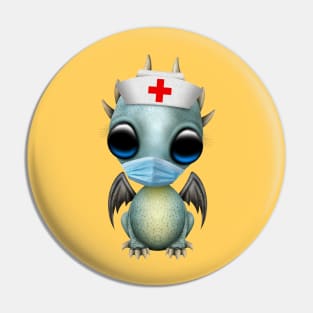 Cute Baby Blue Dragon Nurse Pin