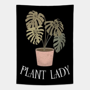 Plant Lady - Boho Monstera Plant (White) Tapestry