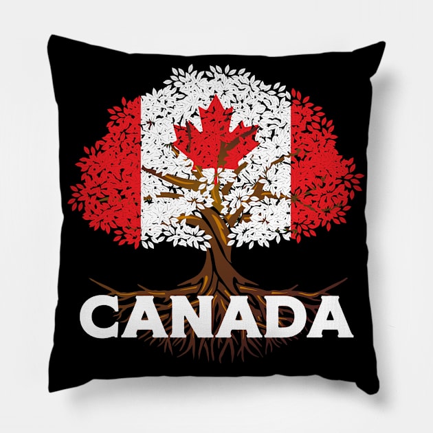 Canada Flag Tree Pillow by AllWellia