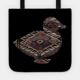 Duck with pattern.  Red and Black Tote