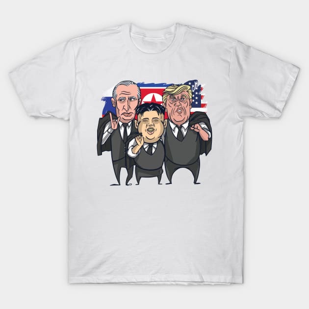 hage Flad Geografi Putin Trump Kim - Kim Trump Putin - T-Shirt | TeePublic