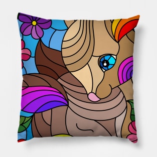 Stained Glass Adorable Deer Pillow