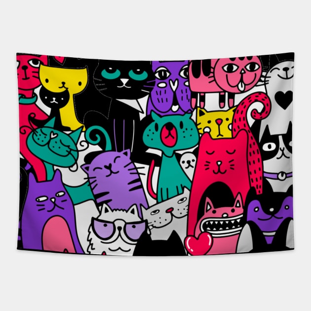 Just Cats Tapestry by Red Rov