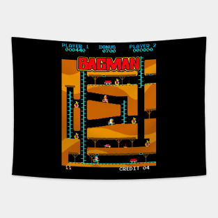 Mod.3 Arcade Bagman Video Game Tapestry