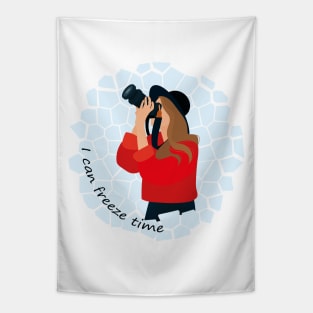 Freeze the Moment: Girl Photographer Tapestry