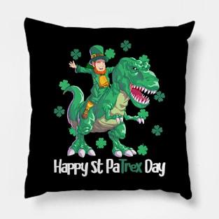 Dino St Patricks Day  Kids Toddler Boys Leprechaun Pillow