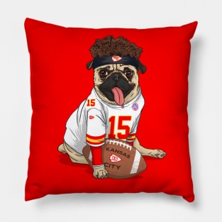 Pug Mahomes Pillow