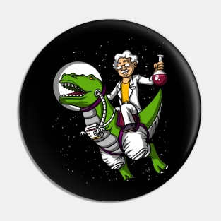 Chemistry Science Teacher Riding Space T-Rex Dinosaur Astronaut Pin