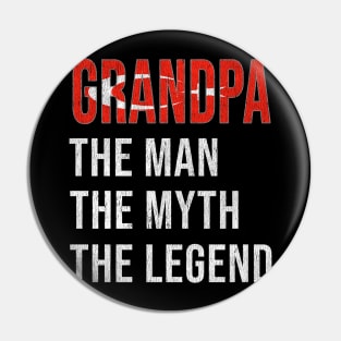 Grand Father Turkish Grandpa The Man The Myth The Legend - Gift for Turkish Dad With Roots From  Turkey Pin