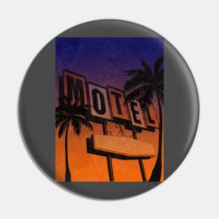 Vintage Motel Sign Sunset Pin