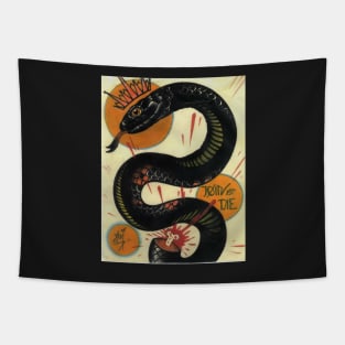 join or die, socialist black snake, tattoo art Tapestry
