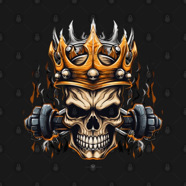 Barbells with Skull with crown by Aldrvnd