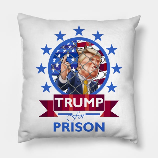 Trump for Prison Pillow by DWFinn