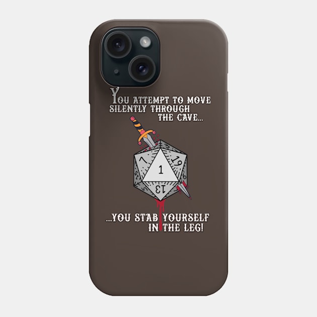 Dark Caves and Bad Dice Phone Case by retrochris