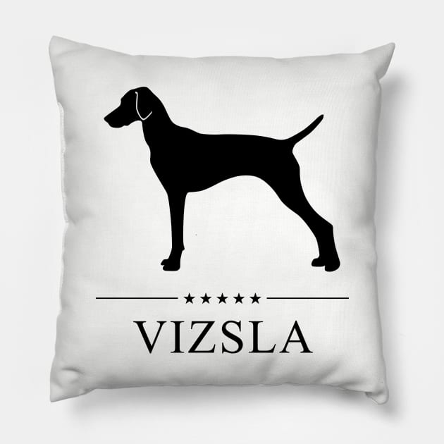 Vizsla Black Silhouette Pillow by millersye