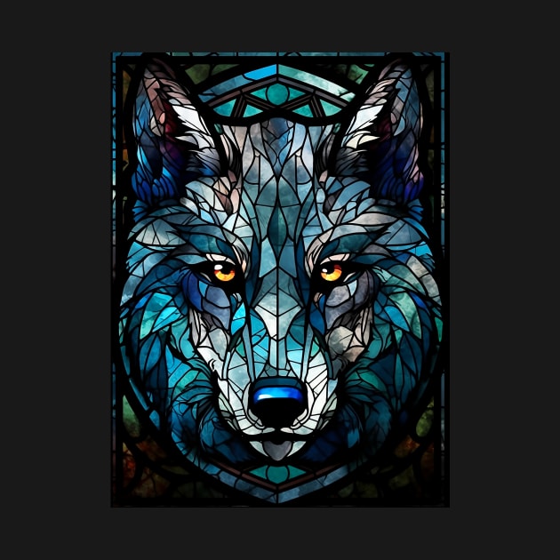 Blue wolf face by Jeff NZ