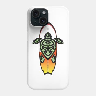 Tribal Turtle Tattoo Surfer Dude / Orange and Yellow Phone Case