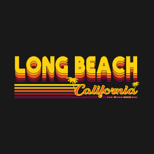 Long Beach California Retro and Vintage Design T-Shirt