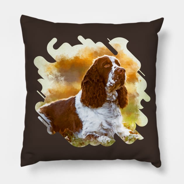 English Cocker Spaniel Pillow by Nartissima