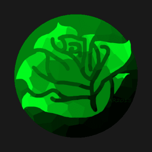 Green Stained Glass Rose T-Shirt
